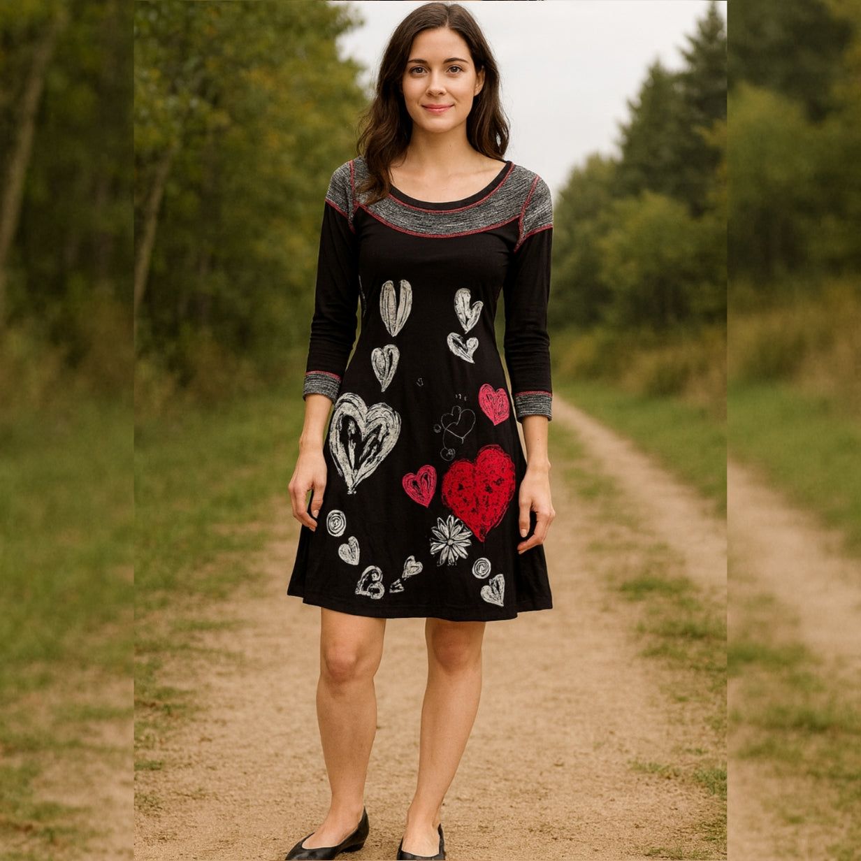 Dress Long Sleeve Love Design Brand:Desigual Size S