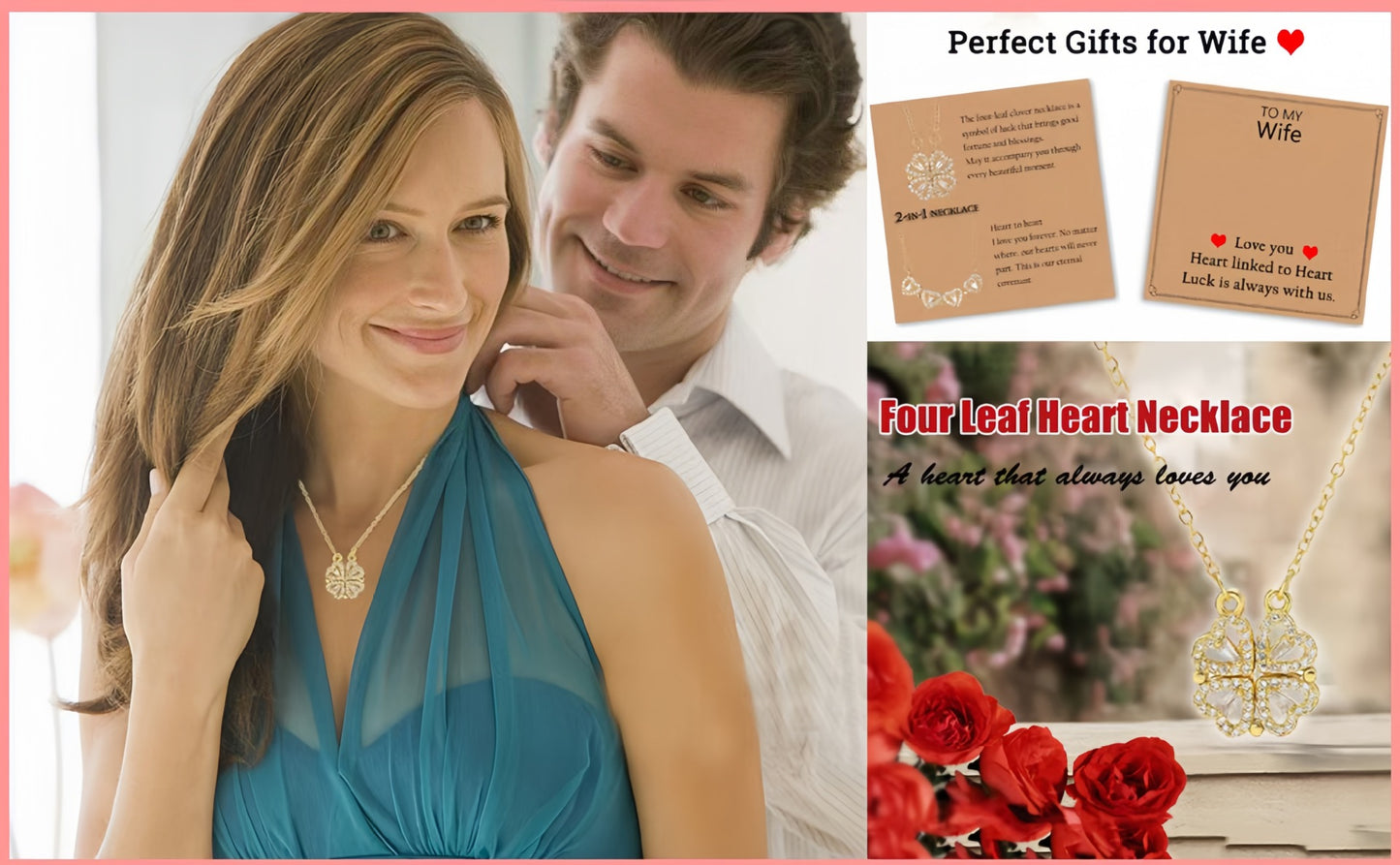 Valentine’s Day Gift – Stainless Necklace with Preserved Red Roses | Luxury Gift Box +Bag