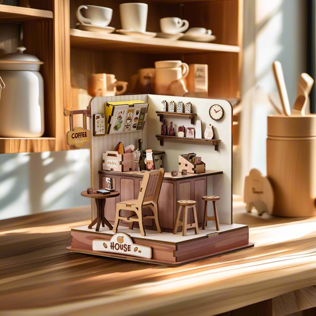Wooden Coffee House Miniature Puzzle – 105 Pieces