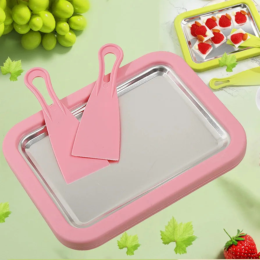 Home made Ice Cream Tray Ice Cream Maker + GIFT 2 Ice Cream Cup With 2 Spoon
