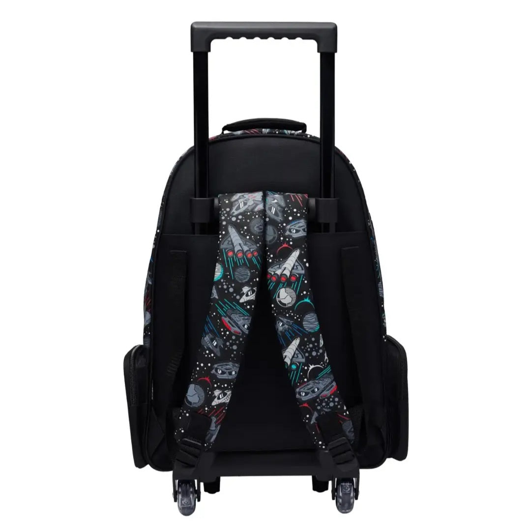 Smiggle Backpack | Light Up Wheels | Black Space | Astronaut