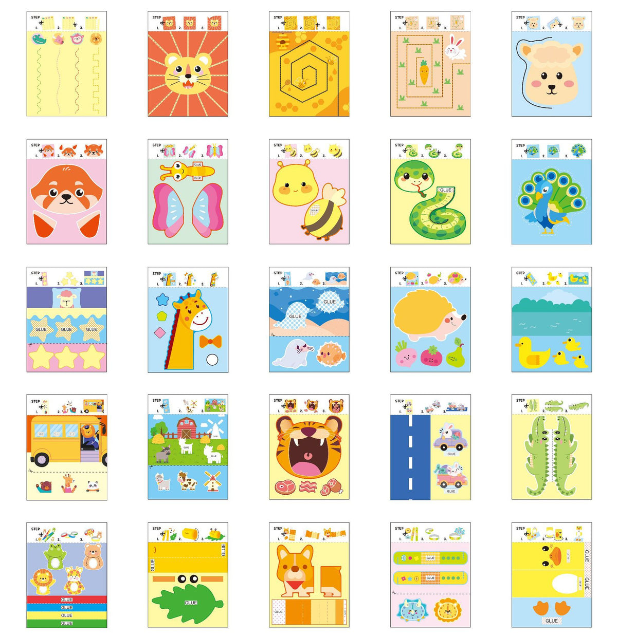 Scissor Skills Cut, Fold & Paste Activity Kit – 25 Activities | 3+