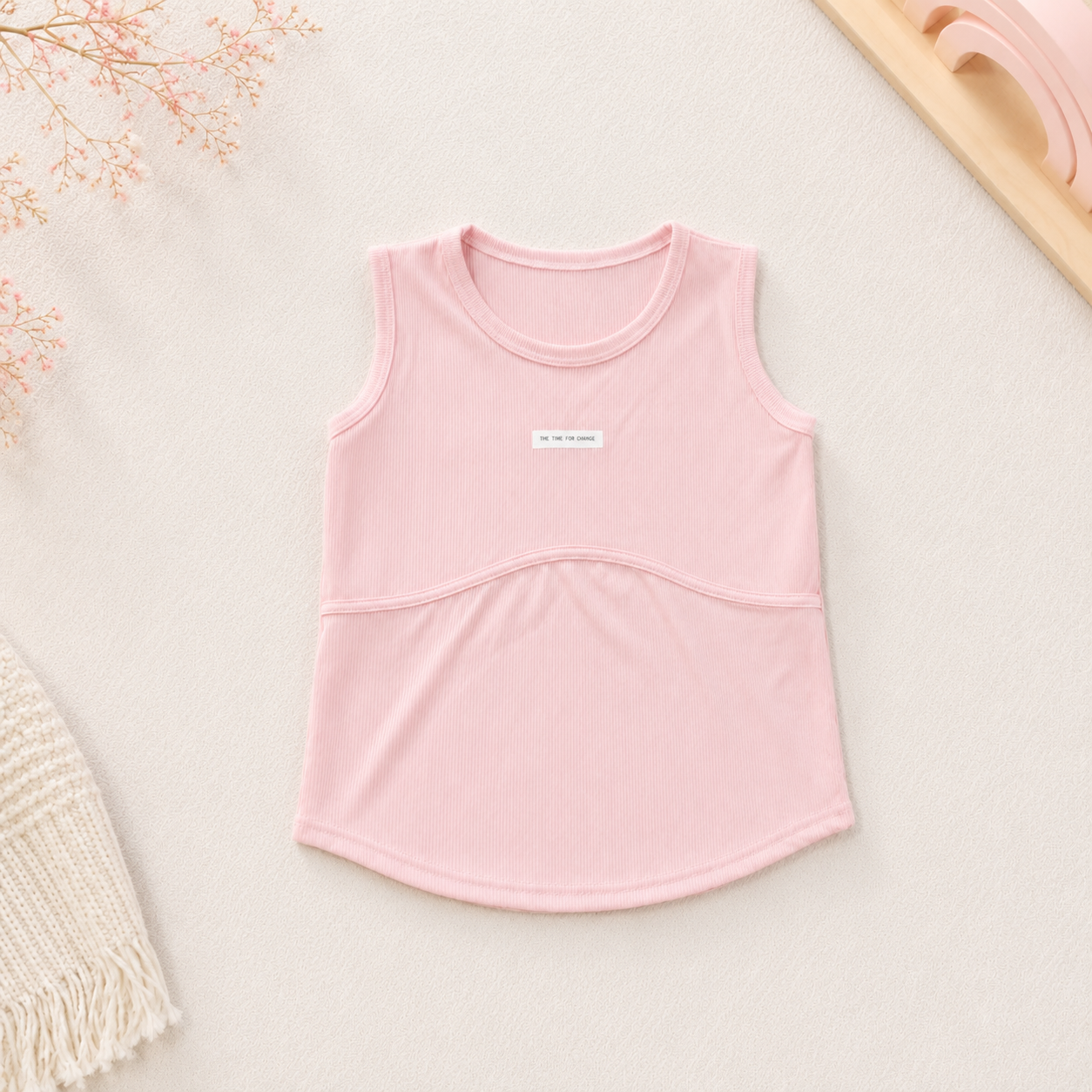 Girl Ribbed Sleeveless Top Pink | 9-10y