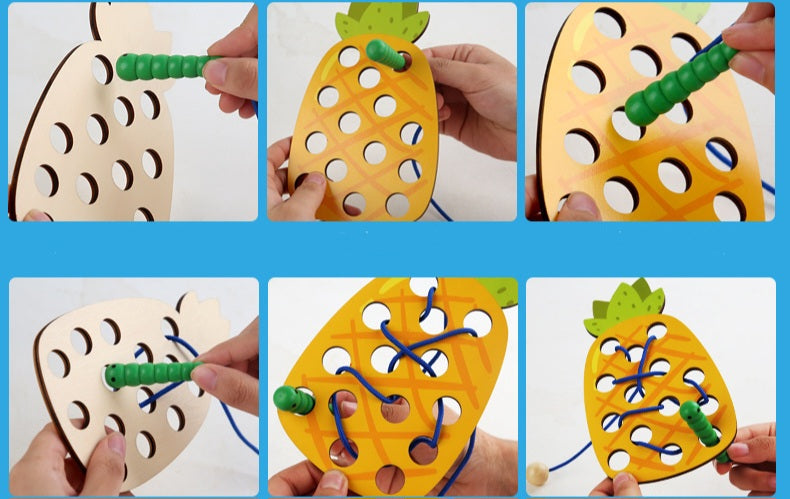 Caterpillar Fruit Lacing & Threading Toy | 3+
