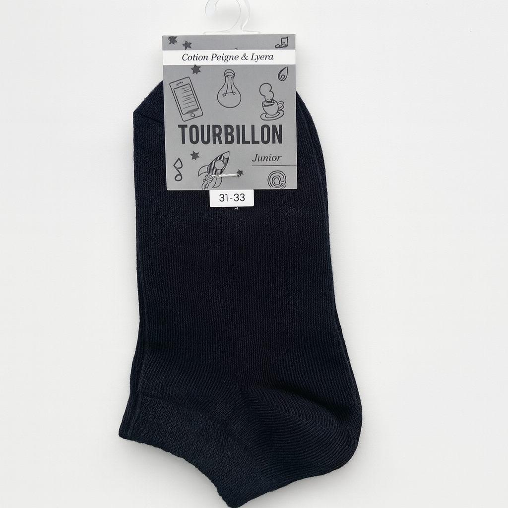 Black Short Socks Cotton Size 31-33