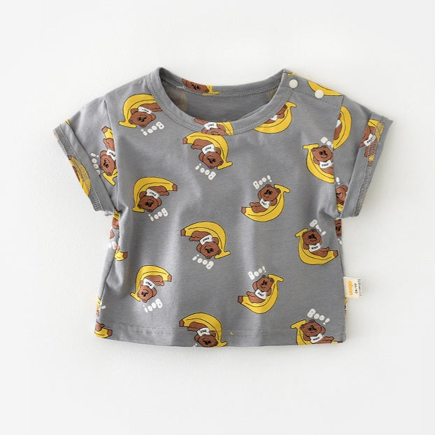 Banana Bear Baby Romper Set - Outfit 2 Pcs | Size 3-24 Months