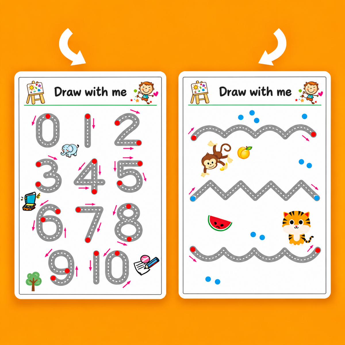 Reusable Pen Control & Tracing Activity Book Set | Size 14.5×21.5×5cm | 2+