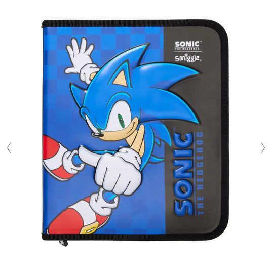 Smiggle Stationery Kit Zip It Pencil Case Sonic Design