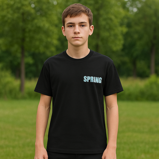T-shirt Black Spring Design Size Medium