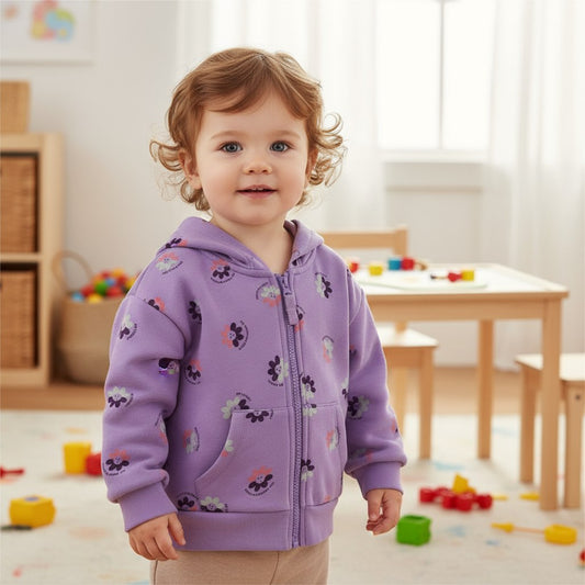 Purple Cotton Jacket For Girl High-quality Size 1y