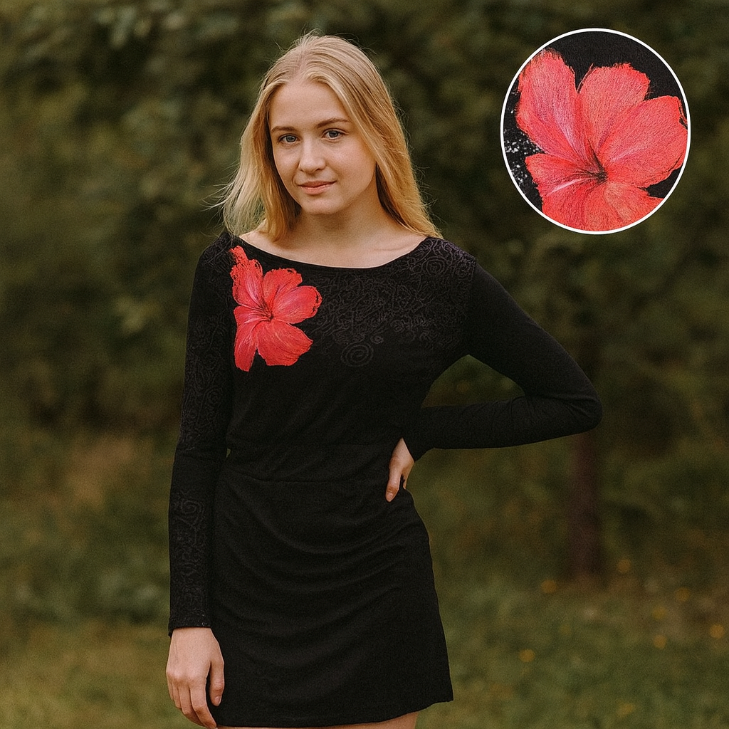 Long Dress Flower Design Brand Desigual Size S