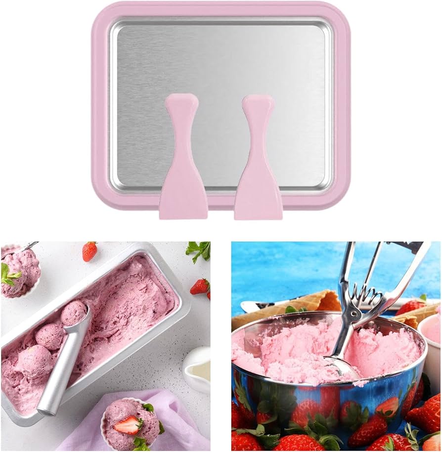Home made Ice Cream Tray Ice Cream Maker + GIFT 2 Ice Cream Cup With 2 Spoon