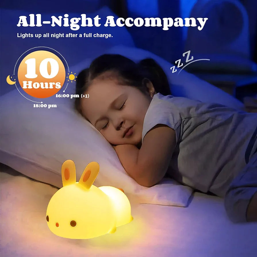 Lovely Bunny Silicone Night Light - Usb Rechargeable | 3+