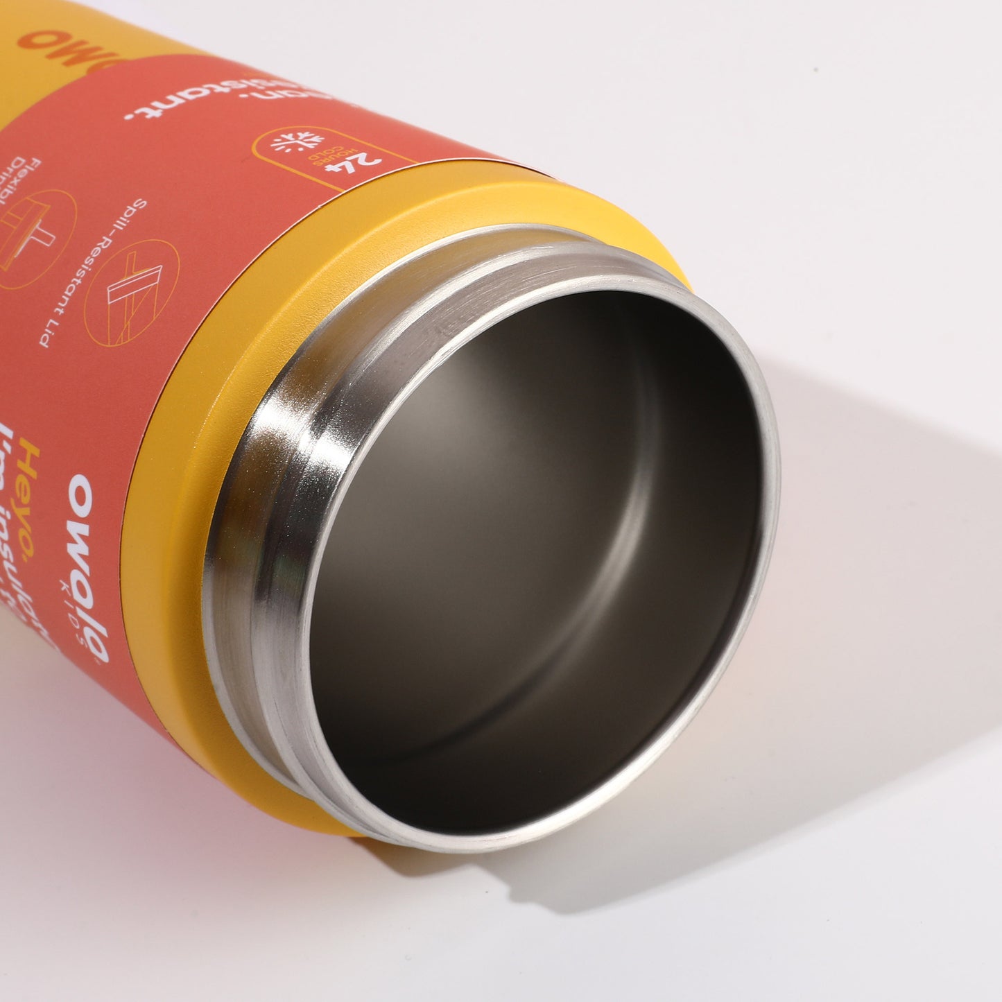 Owala Kids Bottle Stainless Steel Flexible Silicone Drinking Straw Spill-Resistant Lid 355ml