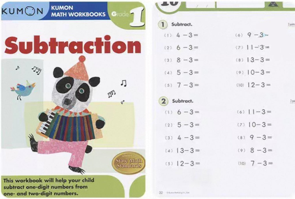 Kumon Grade 1 Math Workbooks Set – Addition & Subtraction, 2 Books | Soft Cover | 6+