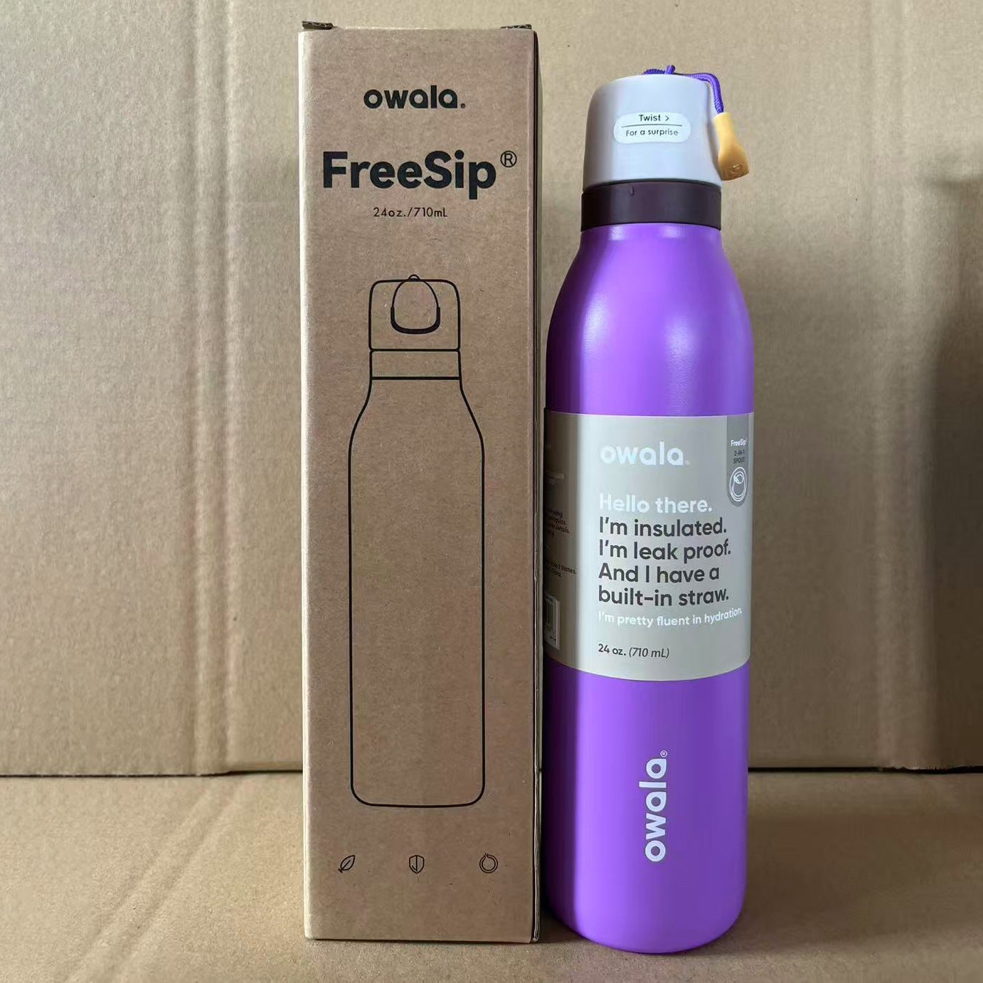 Owala Bottle Stainless Steel - FreeSip | Leak-proof | Twist | 710ml