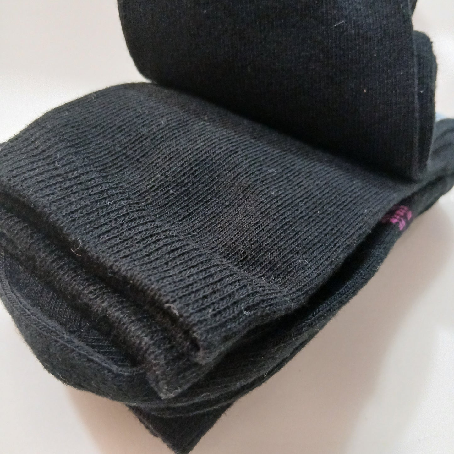 Long Cotton Socks Black 3 Pairs Pack Size 35-38