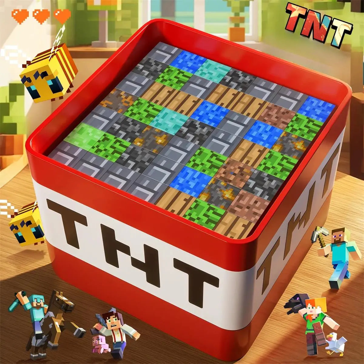 Magnetic Block Cubes Set - Creeper Or TNT Storage Box | 250 Pcs
