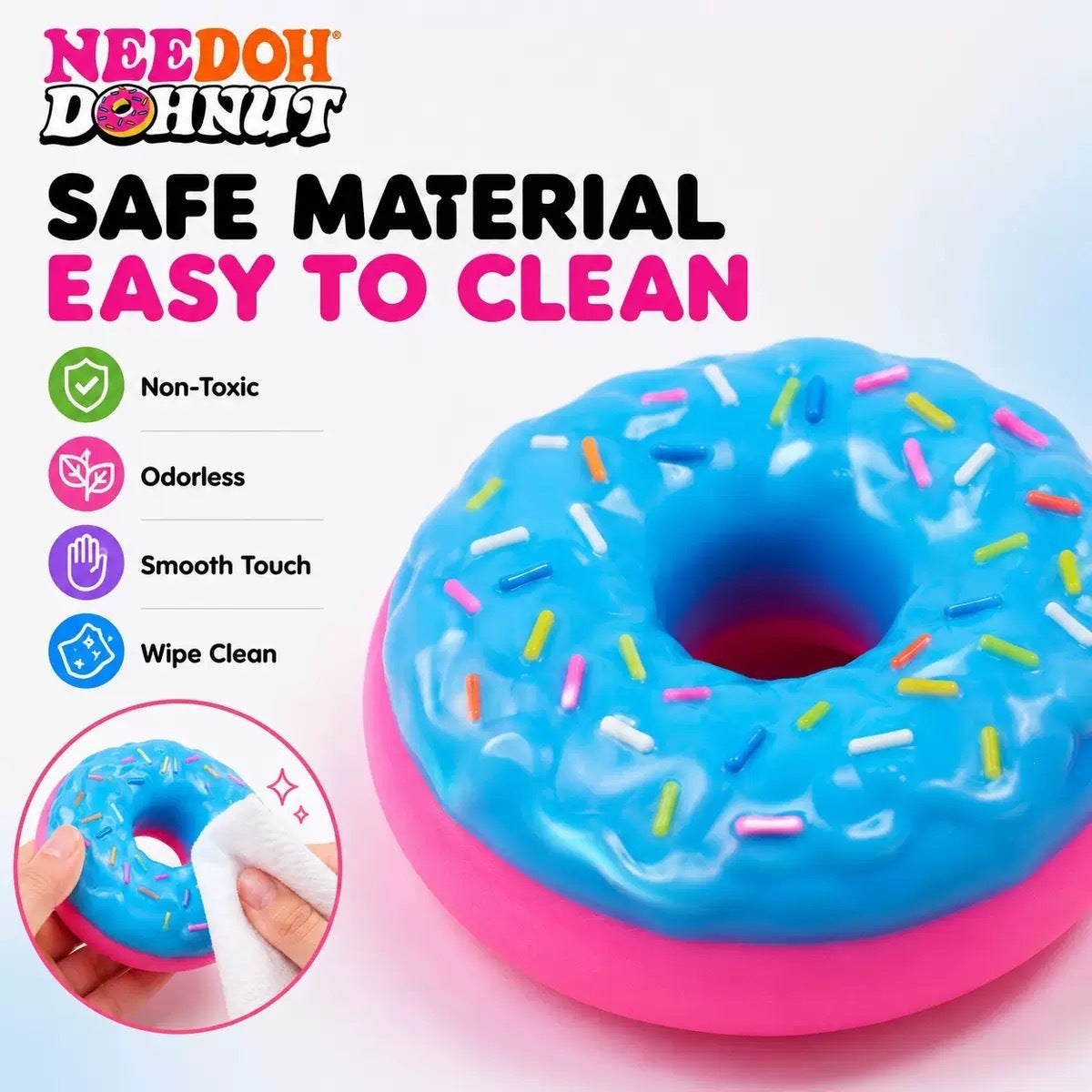 NeeDoh Squishy Donut  Squeeze Toy | Soft Stress Relief | 3+