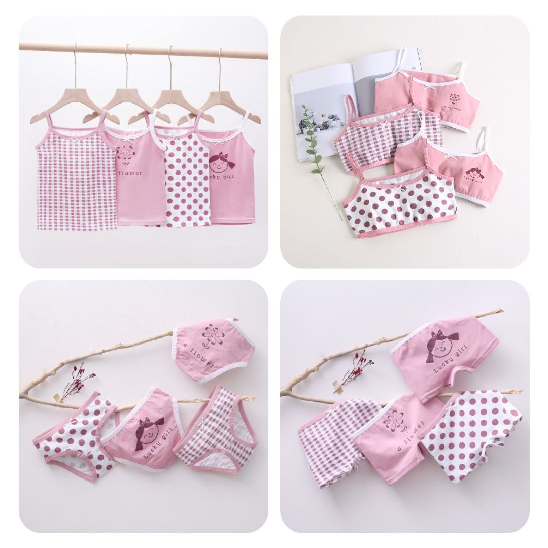 Girls Cotton Underwear 2–12Y – Pink Dots | Build Your Own Set