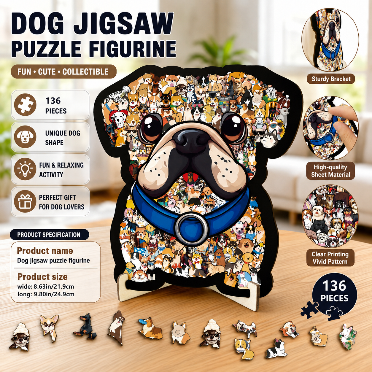 Dog Wooden Jigsaw Puzzle – 160 Pieces | 25002
