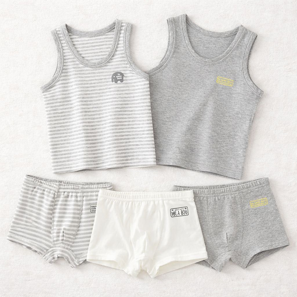 Boys Cotton Underwear 3-12Y - Grey Line | Build Your Own Set