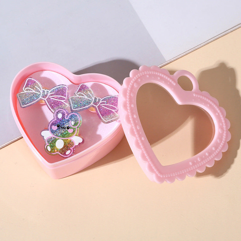 Girls Glitter Ring Set in Heart Gift Box 3 Designs | Ages 3+