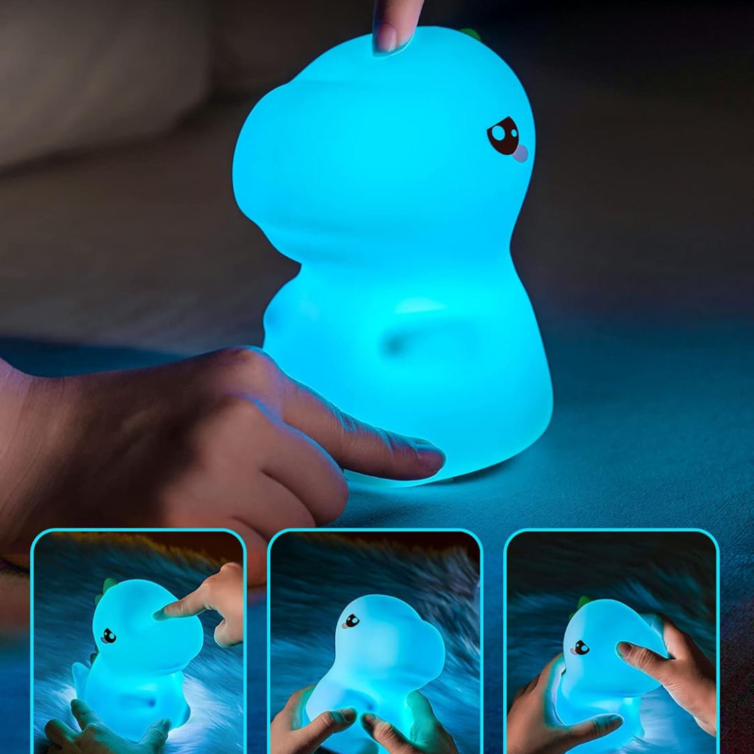Dinosaur Silicone Color-Changing Night Light | Usb Rechargeable | 3+