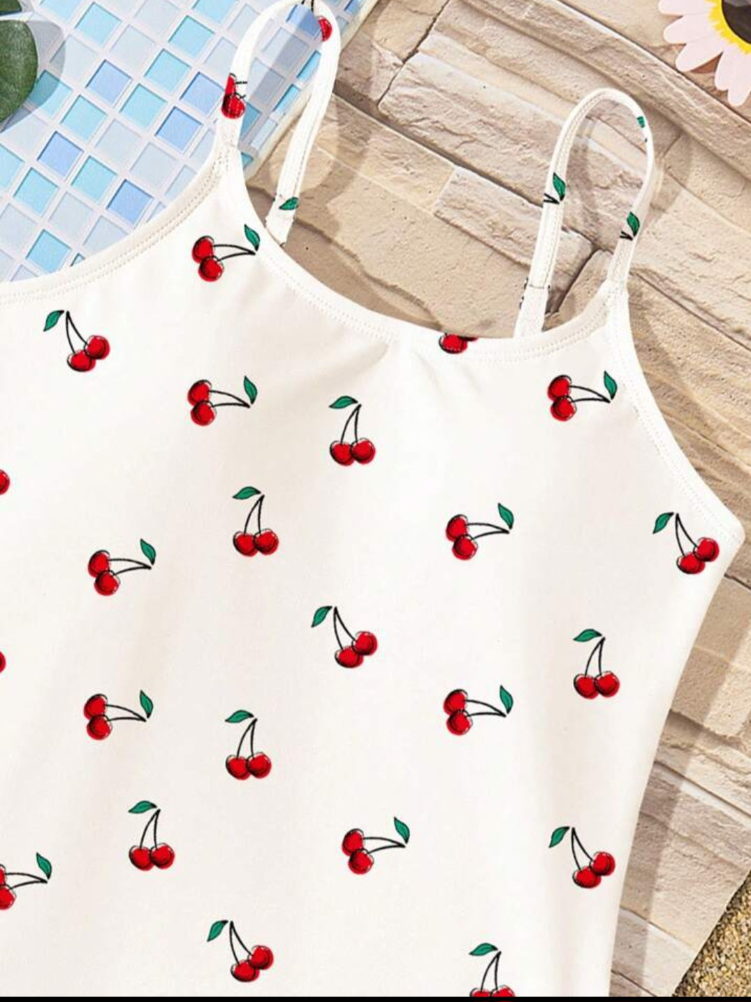 Cherry Print 1 pcs Swimsuit for kids | Size 5-12y