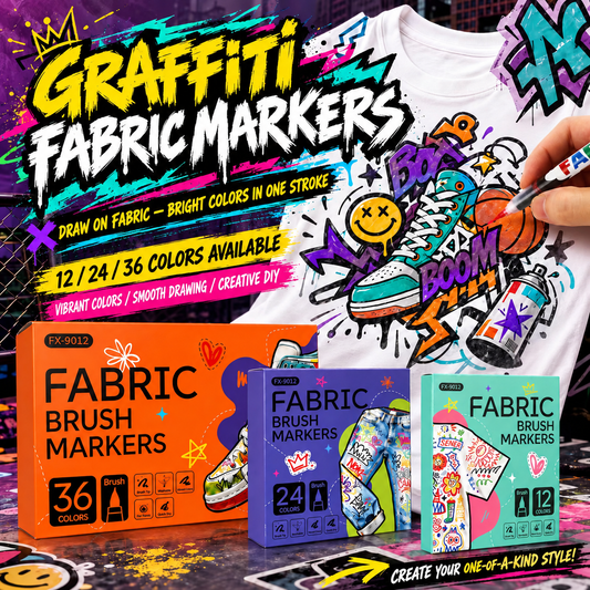 Fabric Brush Markers – 12 / 24 / 36 Colors