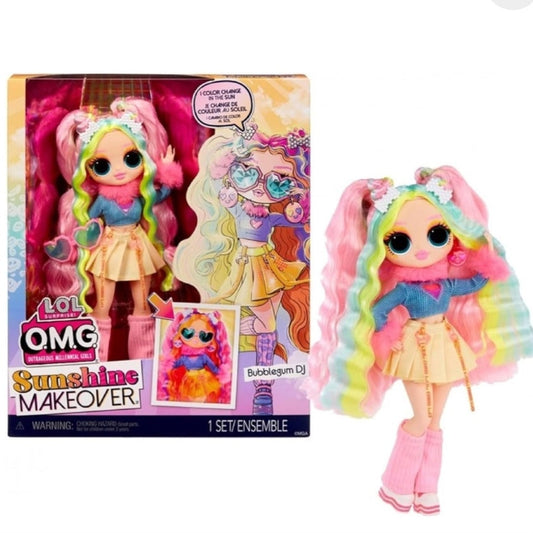 L.O.L. Surprise! OMG Sunshine Color Change Bubblegum DJ Fashion Doll - Multiple Surprises and Accessories