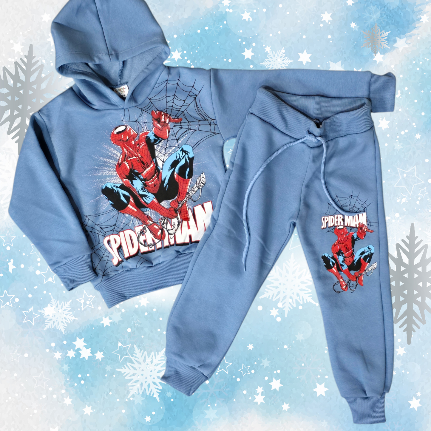 Spiderman Design Fleece Warm Outfit 3-10y