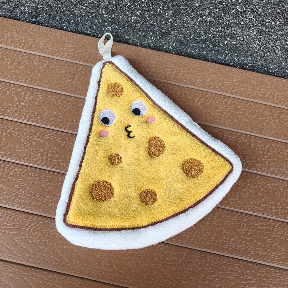Cute Food Coral Fleece Hanging Hand Towel 21x19cm