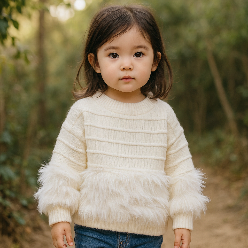 Sweater Warm Beige For Girls Age 3-4y