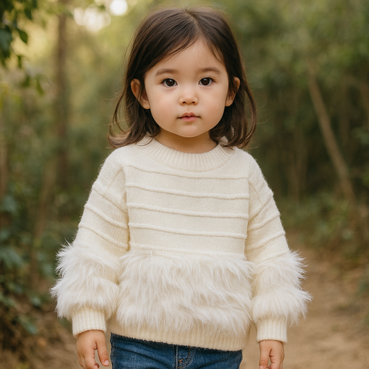 Sweater Warm Beige For Girls Age 3-4y