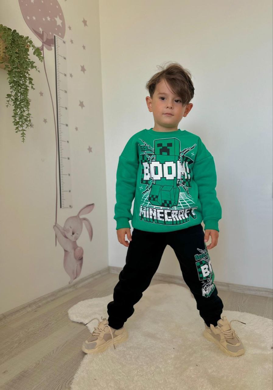Minecraft Outfit Cotton With Fleece Size 3-10y