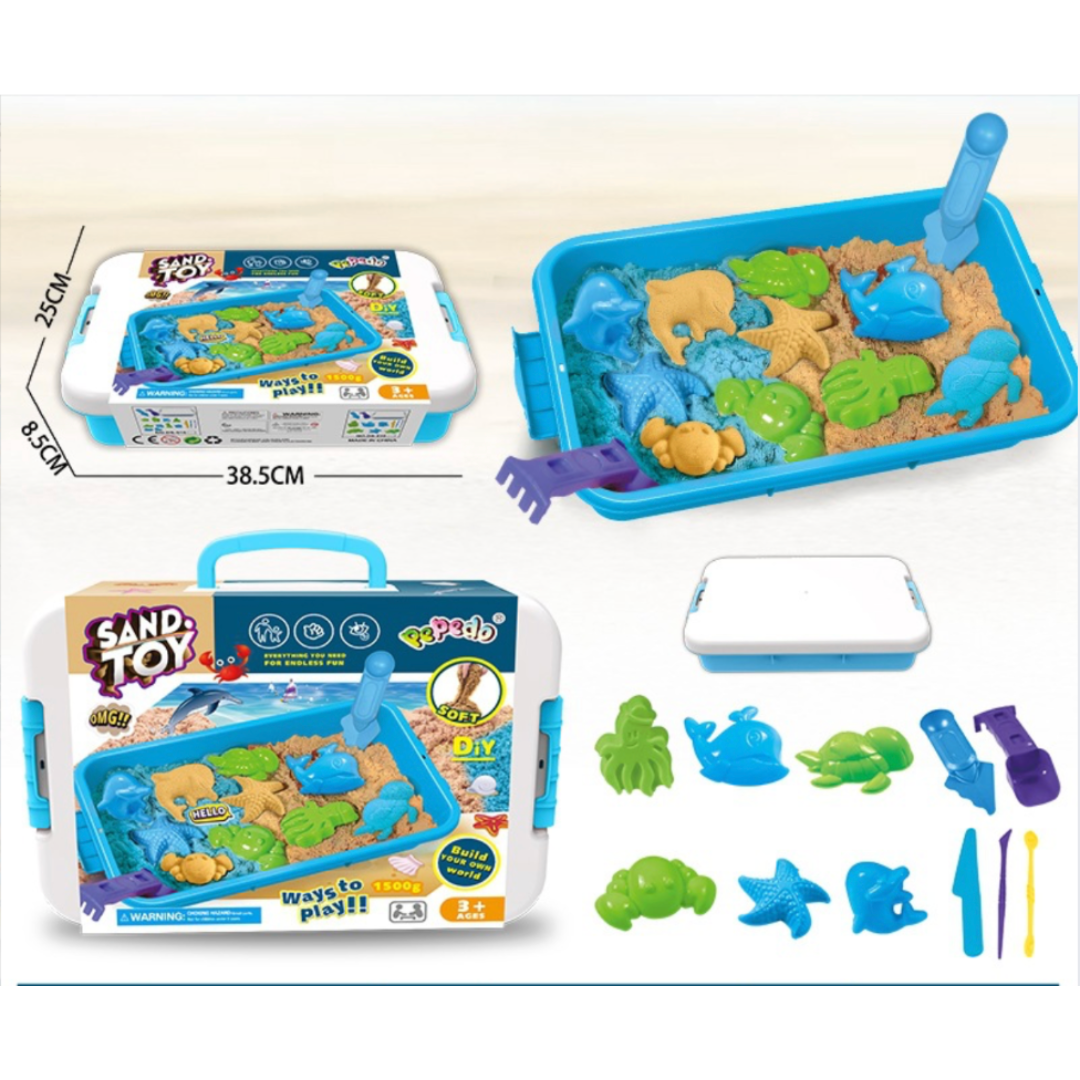 Dynamic Sand Play Set for Boys & Girls – 1500g Sensory DIY Kit (3+)