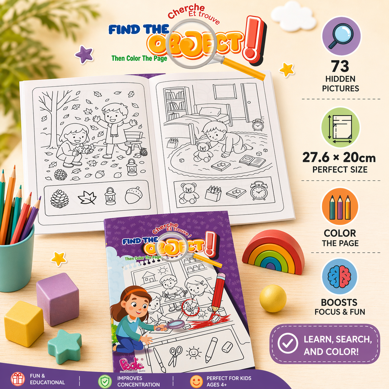 Find The Object Then Color The Page | Soft Cover | 2+