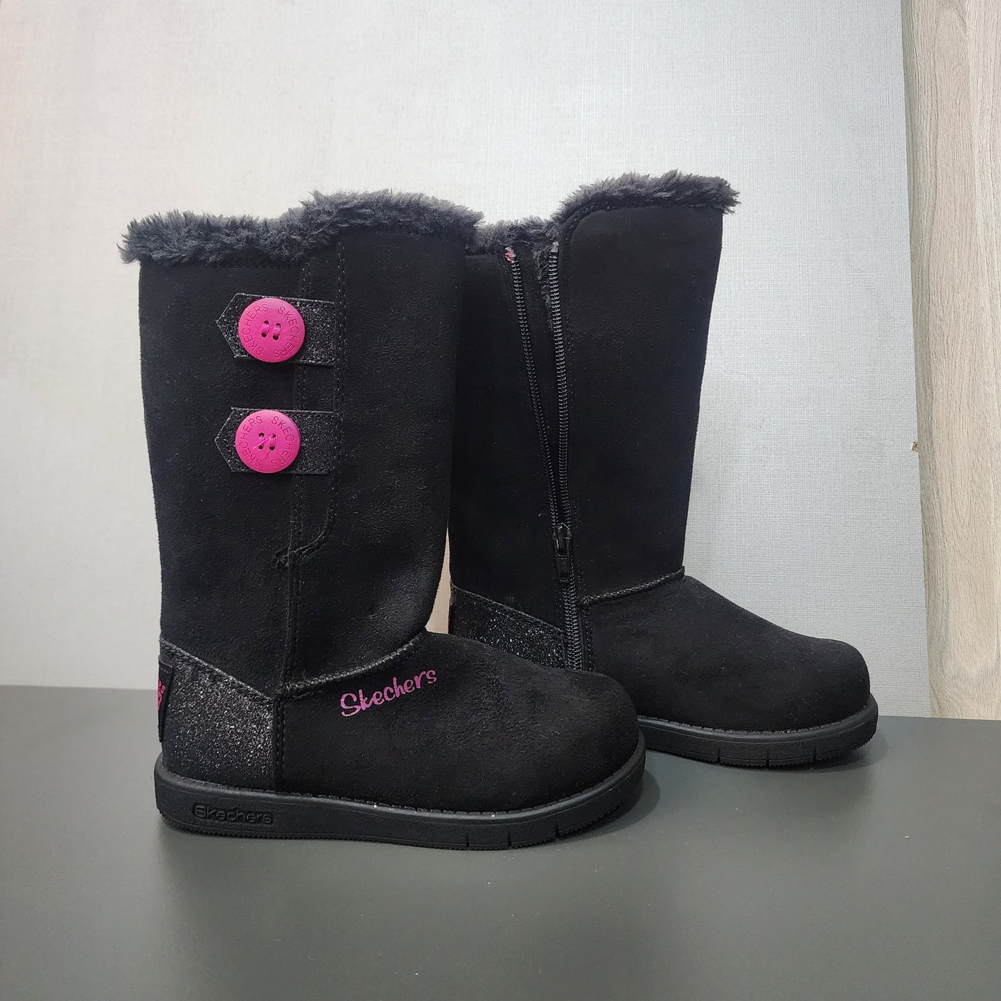 Girls Furry Sketchers Boots for Winter