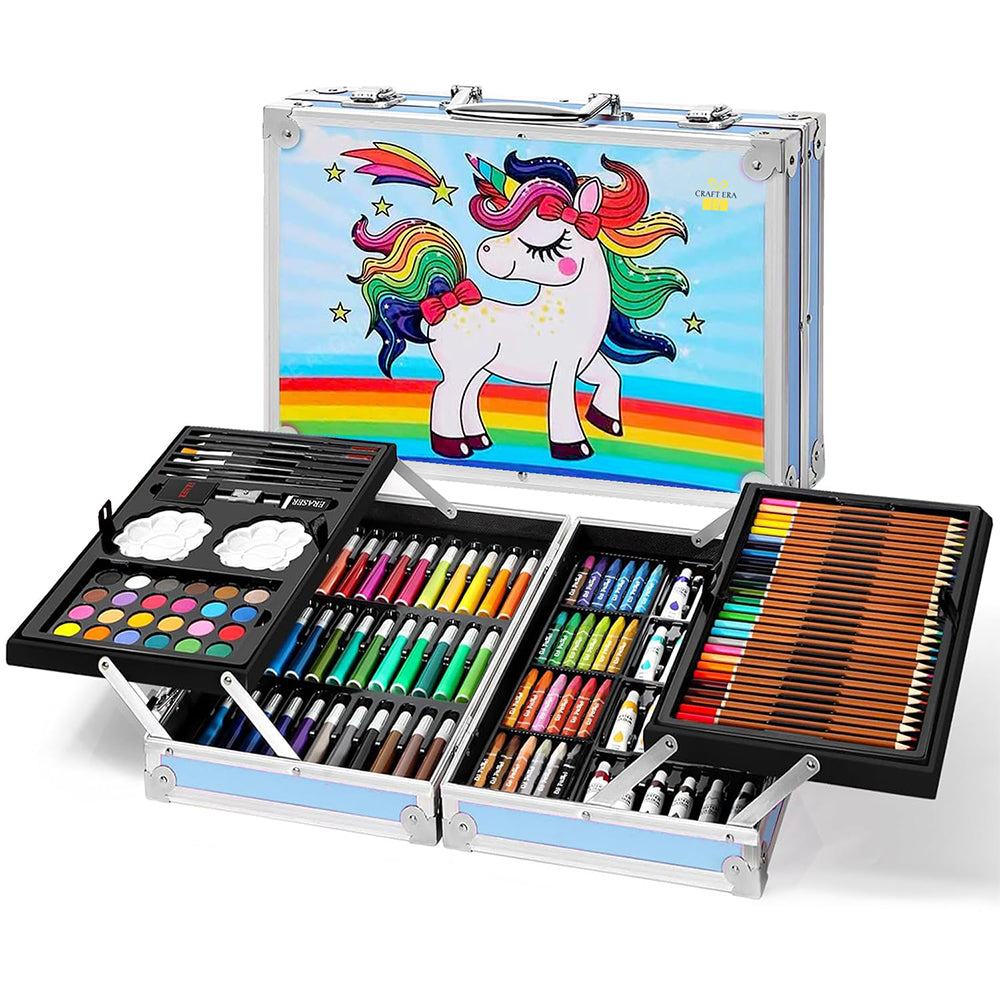 Color Set Drawing Pencil Bag | Painting Box 145 Pcs | Unicorn