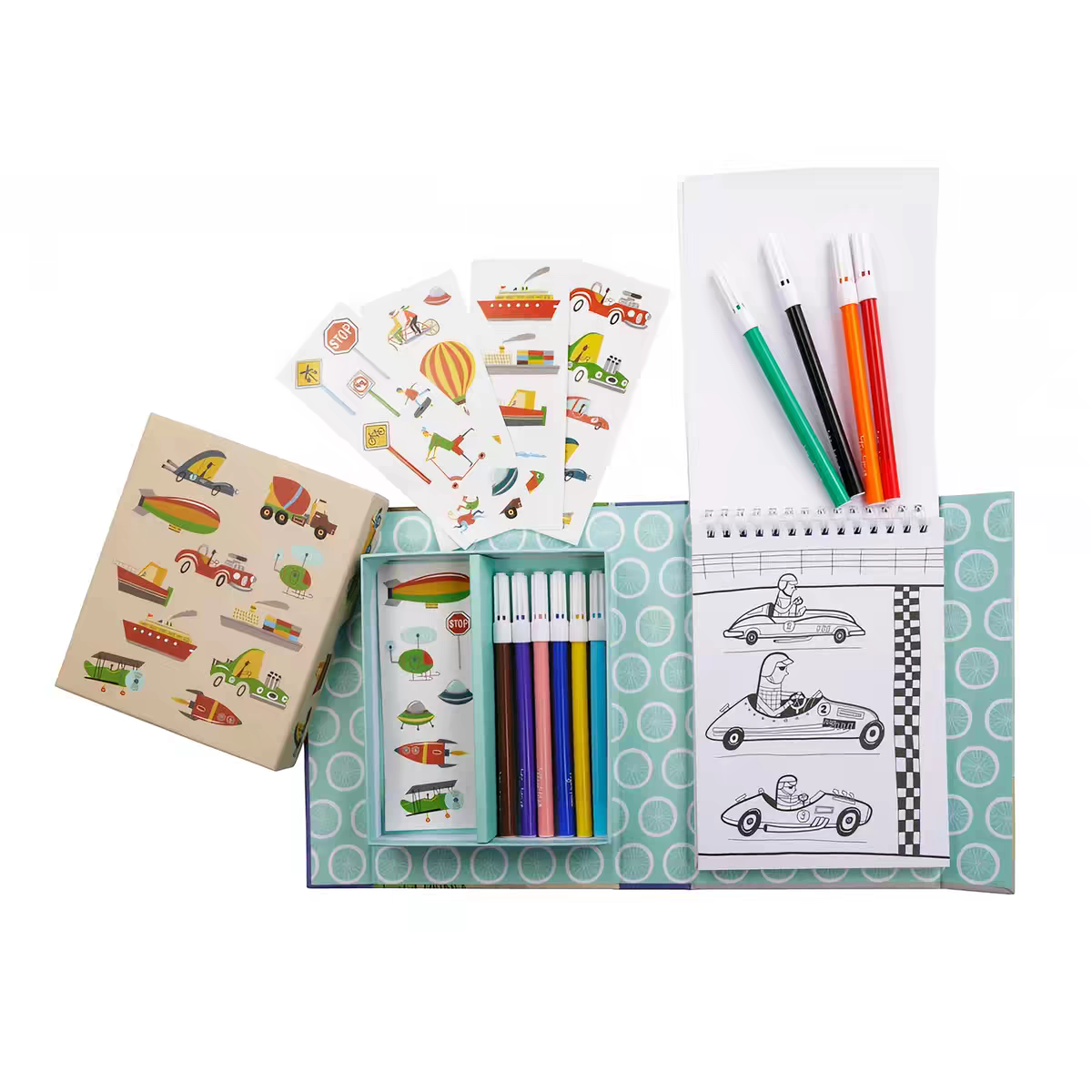 Colouring Set - Transport | Tiger Tribe | Hard Cover | 4+
