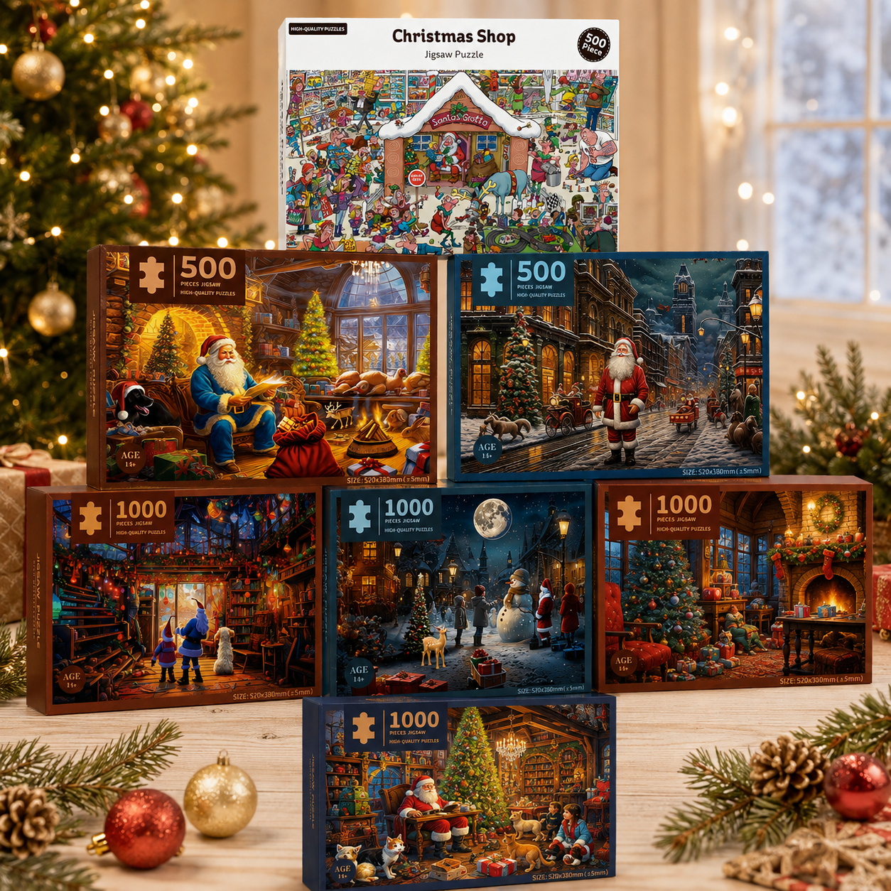 Christmas Jigsaw Puzzle Collection – 500 & 1000 Pieces | Festive Holiday Designs