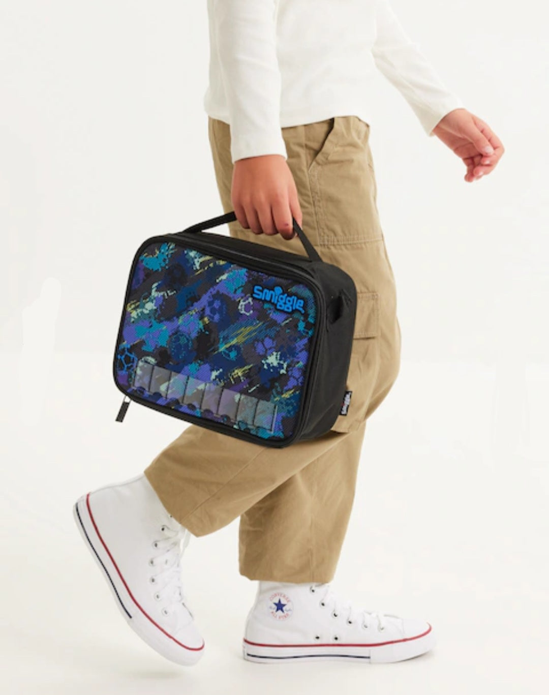 Smiggle Lunch Bag - Attach | Blue Football | 25×19×8cm