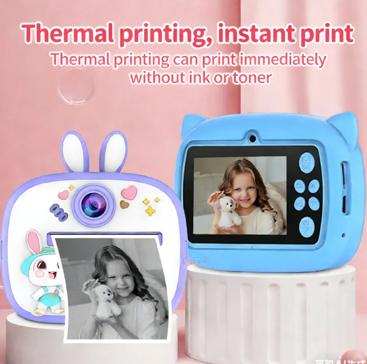Digital Mini Printing Camera 2in1 With straps | Cute Animals | 3+