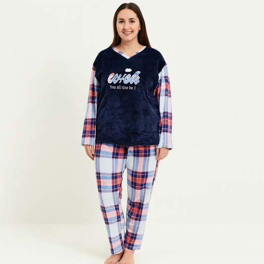 Warm Pijama For Women Wish Design Size XL-2XL