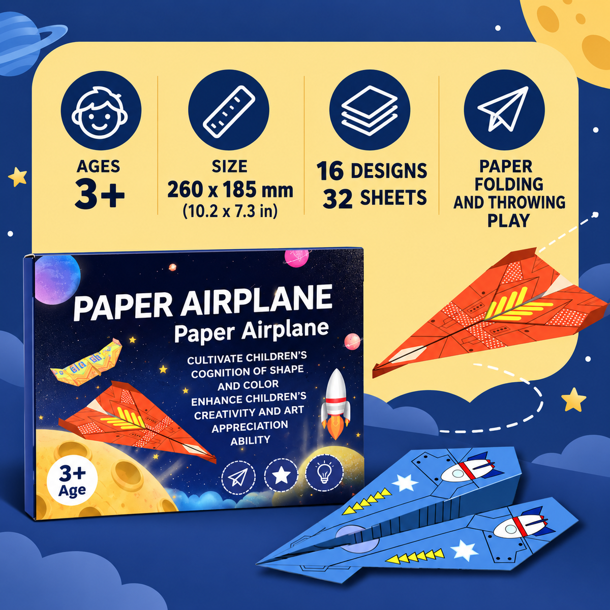 Kids' Paper Airplane Origami Kit | 3+