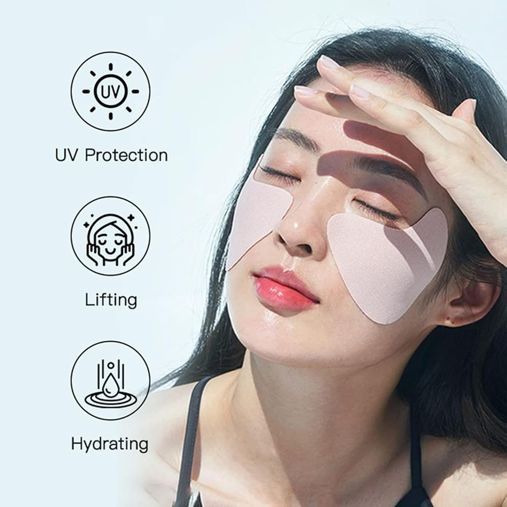 Sun Block Patches for Face, 5pair Facial Sunscreen Patch, Comfortable UV Facial Patches, Portable Clear UV Protection Face Patch for Outdoor 1pcs