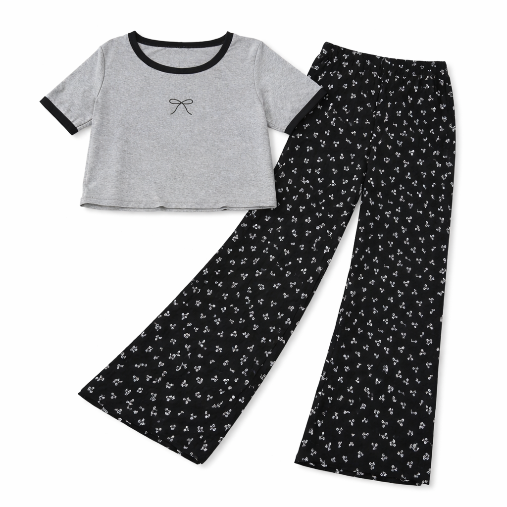 Girls Cotton Flower Set - Soft Summer Outfit (7-8Y)
