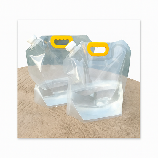 Plastic Liquid Spout Bags Clear Drinking Pouch with Handle Stand Up Collapsible Beverage