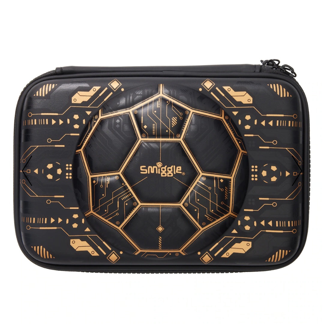 Smiggle Pencil Case - Hardtop | Gold Football